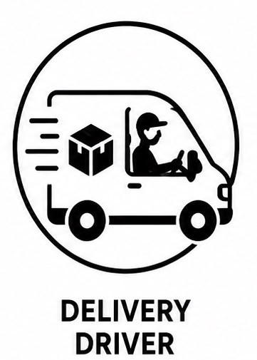 Delivery driver using a stair climbing hand truck
