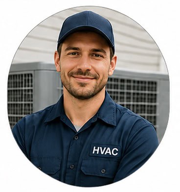 HVAC technician using electric stair dolly