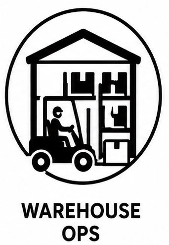 Warehouse worker moving inventory on stairs